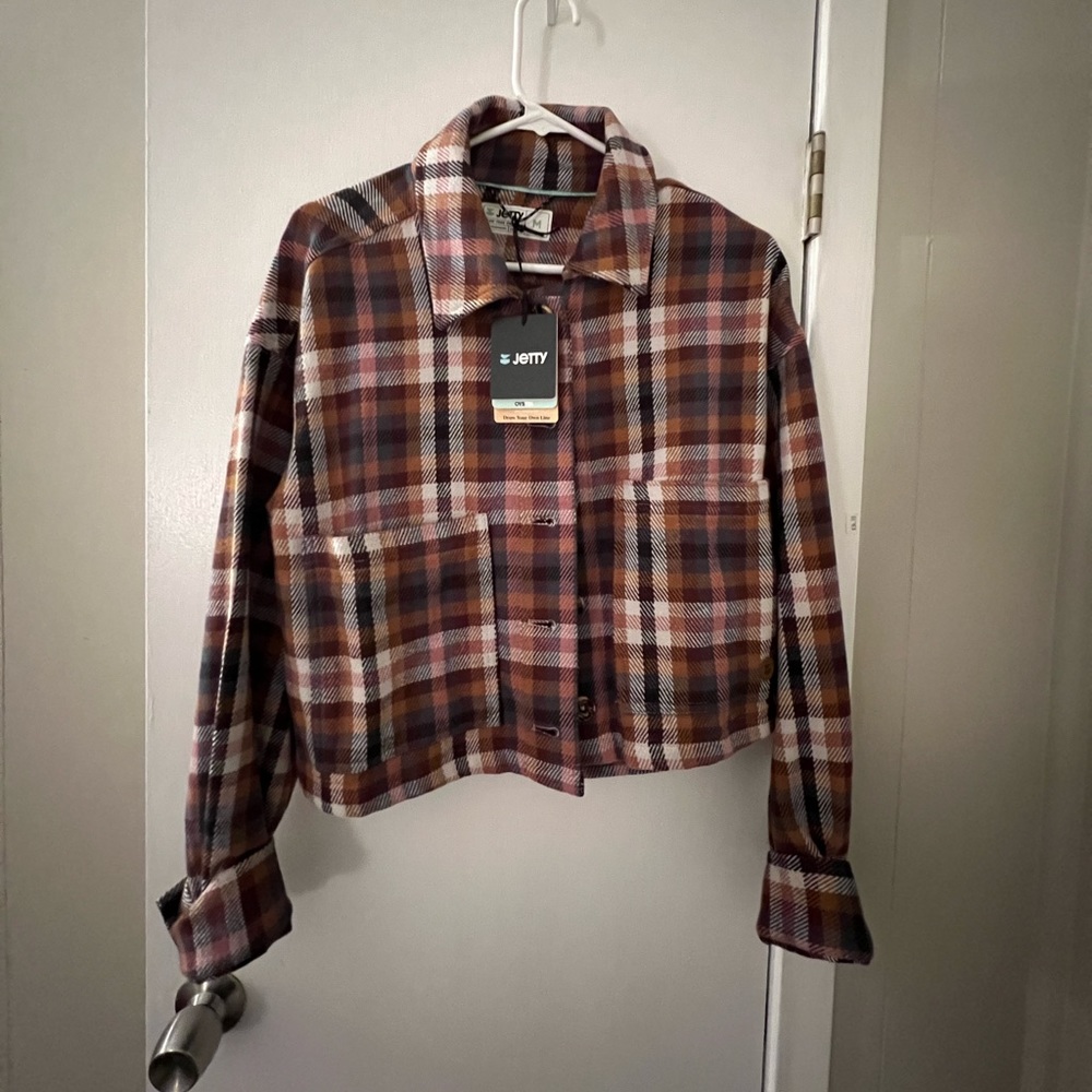 NWT Jetty White Whale Checkered Jacket